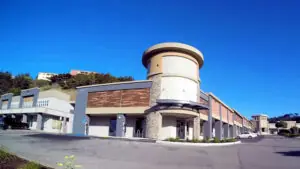 Strip mall storefront.