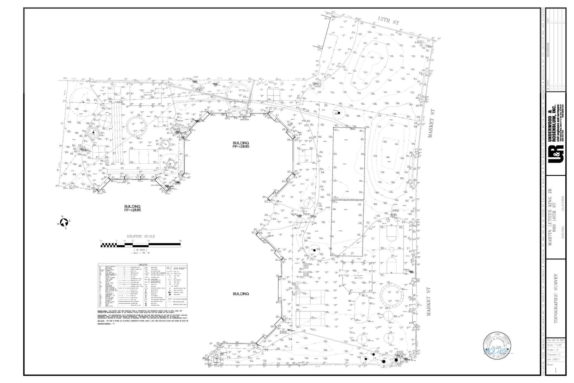 Topographic, Utility and Boundary Survey map